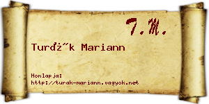 Turák Mariann névjegykártya